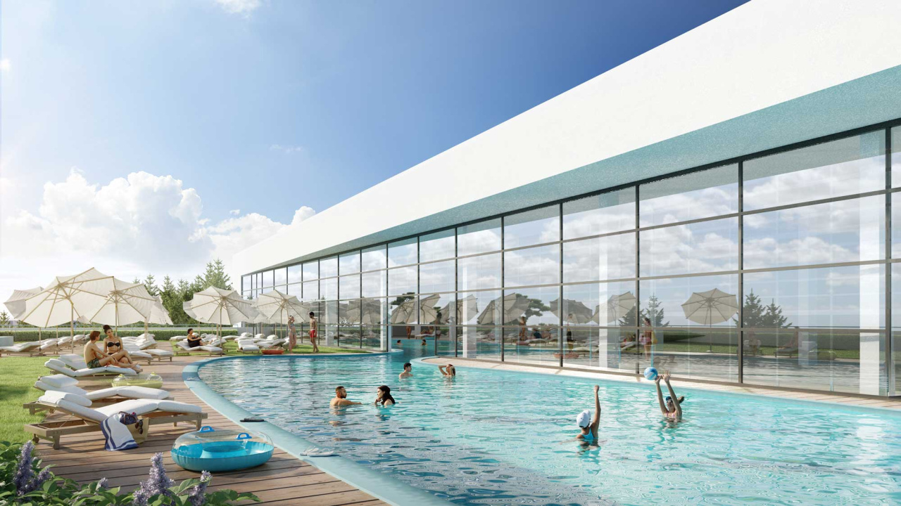 Термальные бассейны, сауны и SPA на термальном курорте Баден-Баден Панорама в Сысерти