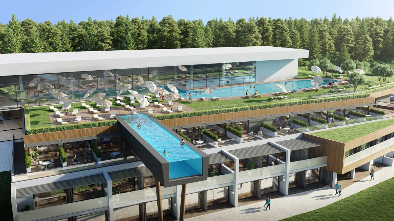 Инфитини-бассейн на термальном курорте Баден-Баден Панорама в Сысерти